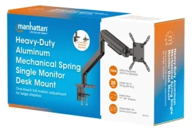 Manhattan stolní držák monitoru s pružinou / Držák / VESA 200x200 / nosnost 20 kg / výškově nastavitelný / černá (462570)