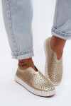 Otevřené Slip-on Sandály na Platformě Zlaté Glamma 40