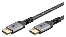 Goobay DisplayPort 3m šedá / Kabel / DisplayPort - DisplayPort / 2.0/2.1 / 54 Gbit/s (75681)