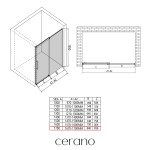 CERANO - Sprchové posuvné dveře Lantono - pravá - 8 mm - Soft-Close - chrom, mléčné sklo - 170x195 CER-663196