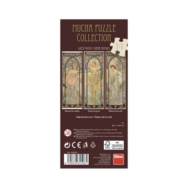 Puzzle Panoramic Alfons Mucha: Odpočinek noci 75 dílků - Dino