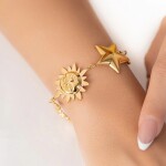 ELENYS Luna Stella – pozlacený náramek 18K žluté zlato Délka náramku: 17+5 cm / max. 22 cm