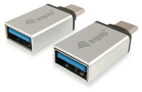 Equip stříbrná / Redukce USB-C na USB-A 3.0 / Hliník / 5 Gbit/s / 2 ks (133473)