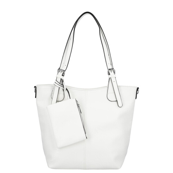 Stylová dámská koženková kabelka na rameno Lucida, bílá