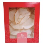 Dekorace oplatková - Růže MAXI bílá, zlatý okraj 12,5 cm