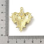Kovový přívěsek - zlatý s černým smaltem - gotické srdce - 34 x 29,5 x 4 mm - 1 ks