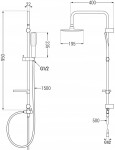 MEXEN/S - X49 sprchový sloup černá / gold 798494991-75