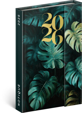 NOTIQUE Týdenní magnetický diář Monstera 2026, 11 x 16 cm