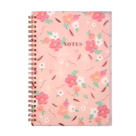 Růžový blok s květinami A5 - Albi