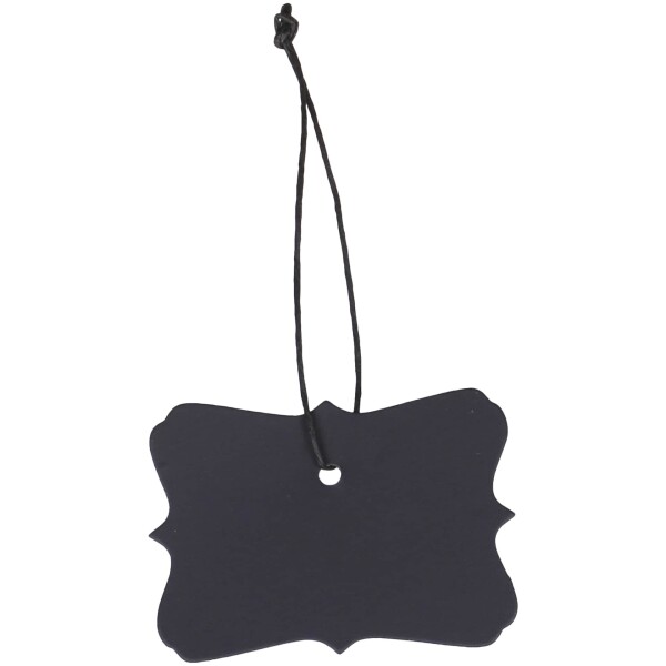 Chic Antique Papírový štítek Black Wavy Edges – set 10 ks, černá barva, papír