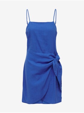 Tmavě modré dámské lněné šaty ONLY Caro - Dámské