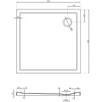 MEXEN - Flow Sprchová vanička čtvercová slim 90 x 90, bílá lesk 46S109090