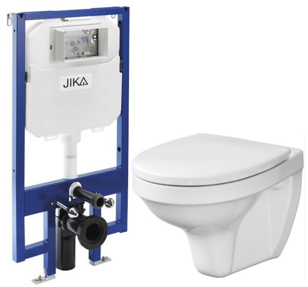 JIKA předstěnový instalační 8 cm systém bez tlačítka + WC CERSANIT DELFI + SEDÁTKO H894652 X DE1
