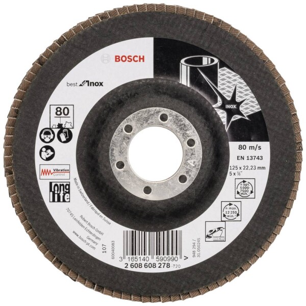 Bosch Accessories 2608608278 X581 vějířovitý brusný kotouč Průměr 125 mm Ø otvoru 22.33 mm nerezová ocel 1 ks