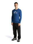 Pánské merino triko dlouhý rukáv ICEBREAKER Mens Merino 200 Oasis LS Crewe Rising Light, Lazurite velikost: L