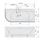 POLYSAN - VIVA R MONOLITH asymetrická vana 170x75x60cm, bílá 78119M