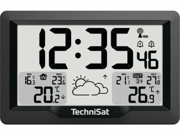 Rozbaleno - TechniSat iMETEO 300 černá / Meteostanice / LCD displej / teplota / vlhkost / 2x AA / 2x AAA / rozbaleno (MET02F.rozbaleno)