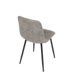 Židle jídelní, šedá látka cowboy, nohy černý kov