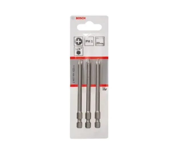 BOSCH 2607001533 / Sada šroubovacích bitů PH1 89 mm (3 ks) / Extra odolné (2607001533)