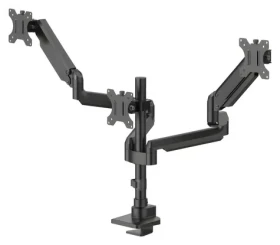 Hama Stolní držák pro 3 monitory černá / Držák monitoru / plynová pružina / VESA 75-100mm / 12 kg / 17-32" (220909)