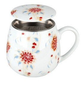 Hrnek buclák s víčkem a sítkem - Květiny / Beautyful She Says!!