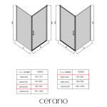CERANO - Sprchový kout Porte L/P - 8 mm - černá matná, transparentní sklo - 80x90x195 - otočný CER-413552