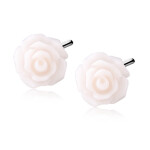 LUNICA Stříbrné náušnice BÍLÝ KVĚT 0038 Ag 925; ≤0,6 g.