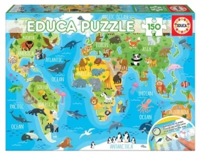 EDUCA Puzzle Mapa se zvířaty světa
