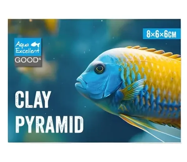 Aqua Excellent Dekorace pyramida 8x6x6 cm / Dekorace do akvária a terária / keramická / úkryt (451-861801)