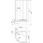 KERRA - Sprchový kout s hlubokou vaničkou PS Aruba GL 90 (černá) 5907548124784