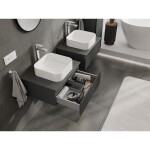 MEXEN/S - Rivel koupelnová skříňka pod umyvadlo 60, 1 šuplík, reliéf , grafit mat 91A20-06023-1-BF66