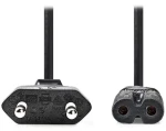 Nedis napájecí kabel Euro - IEC-320-C7 černý / Napájecí kabel / přímý-přímý / 0,5 m (CEGL11040BK05)
