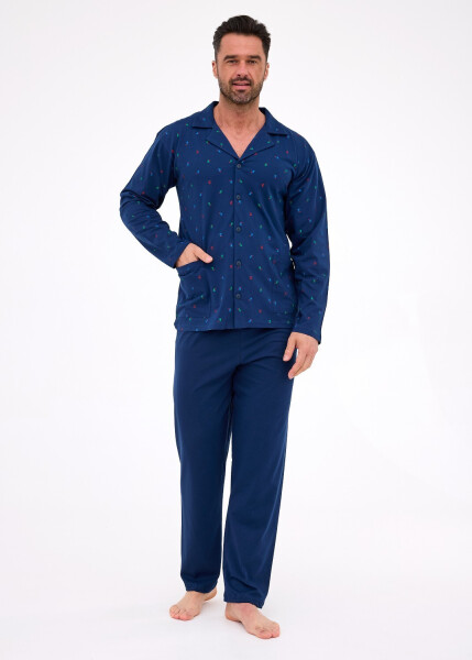 Cornette pyžamo 114/79 dlouhé/r S-2XL pánské rozepínací tmavě modrá L