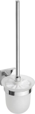 SAPHO - X-SQUARE WC štětka závěsná, mléčné sklo, chrom XQ301
