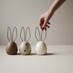 DBKD Velikonoční dekorace Hare Vanilla 18 cm, krémová barva, keramika