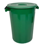 Denox INDUSTRIAL zelená / Odpadkový koš / 100 l / s víkem / PP plast