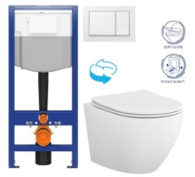 CERSANIT/S - CERSANIT předstěnový instalační systém s bílym tlačítkem K97-516 + WC CERSANIT DESSE VORTEX + SEDÁTKO K97-526 516 ES1