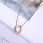 Ocelový náhrdelník se zirkony Joaquina Gold - chirurgická ocel, Zlatá 40 cm + 5 cm (prodloužení)