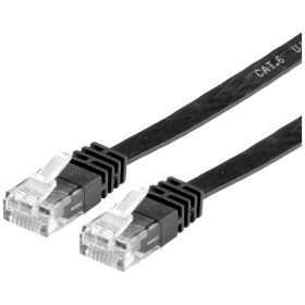 Value 21.99.0963 RJ45 síťové kabely, propojovací kabely CAT 6 U/UTP 3.00 m černá nestíněný, plochý, pozlacené kontakty 1 ks