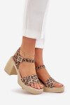 Zazoo 40386 Dámské Kožené Sandály Na Korku Leopardí Hnědo-Bežové 38