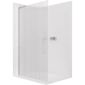 CERANO Sprchová zástěna Walk-in Onyx L-levá vzpěra - 8 mm - chrom, rýhované sklo - 90x200 cm