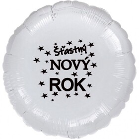 Balónek fóliový Šťastný NOVÝ ROK stříbrný kruh Balonky.cz Balónek fóliový Šťastný NOVÝ ROK stříbrný kruh Balonky.cz