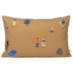 Ferm LIVING Polštář s výplní The Park 60 x 40 cm, hnědá barva, textil