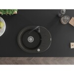 MEXEN/S - Kevin granitový dřez s odkapávačem včetně baterie Telma, černá/zlatá metalik 6517-75-670200-70