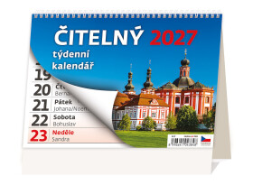 Stolní kalendář 2027 Helma Čitelný týdenní