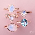 Royal Fashion prsten 14k zlato Vermeil GU-DR23090R-ROSEGOLD-MOONSTONE Velikost: 10 (EU: 61-63)