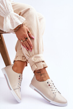 Dámské kožené tenisky béžové S.Barski LR268R 37