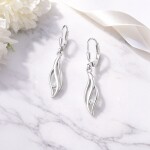 Stříbrné visací náušnice se zirkony Stéphanie - stříbro 925/1000, Stříbrná