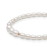 Perlový náramek Sabrina - pravé perly, stříbro 925/1000, 18 cm Bílá