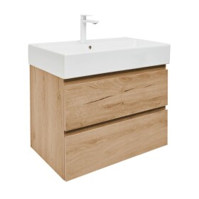 Koupelnová skříňka 2 zásuvková s umyvadlem SAT B-Way 79x50x45 cm dub mat BWAY280OAKU2BBI BWAY280OAKU2BBI